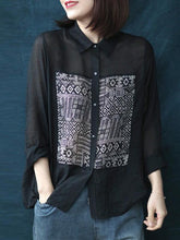 Loose Geometric Print Casual Shirt
